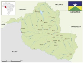 Map of the Brazilian state of Rondonia