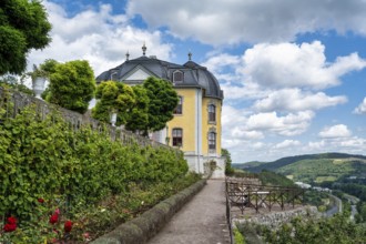 A view of the park and the Dornburg castles near Jena in Thuringia in summer
