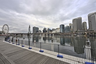Sydney Pyrmont Bay during a cloudy day and Corona shutdown