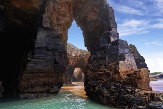 Playa las catedrales Catedrais beach in Ribadeo Galicia of Lugo Spain