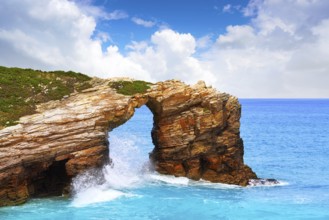 Playa las catedrales Catedrais beach in Ribadeo Galicia of Lugo Spain