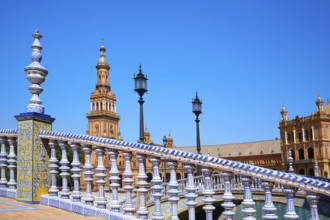 Seville Sevilla Plaza de Espana balustrade Andalusia Spain square