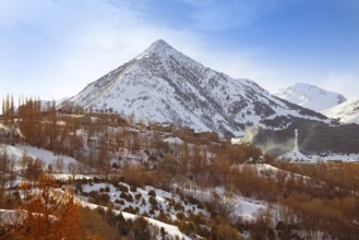 Cerler ski area skyline in Huesca Pyrenees of Spain