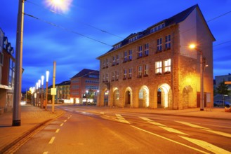 Nordhausen stadthaus at night in Thuringia of Germany