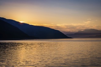 Landscape photography of the evening mood at the Sognefjord in Norway in the summer. Beautiful