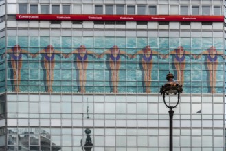 Corunna, Spain, July 20, 2020: View of colorful facade of Mango store, Europe