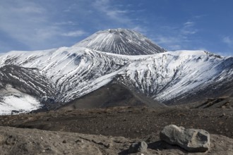 Beautiful volcanic landscape of Kamchatka Peninsula: Avachinsky Volcano, active volcano. Asia,