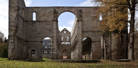 Paulinzella, monastery ruins. Main construction period 1105-24 since 16-17th century Ruin View from