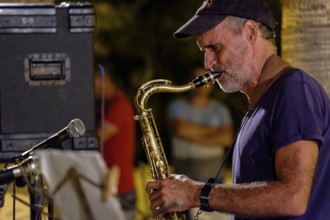 Jazz en la plaza, Sant Francesc, Formentera, balearic islands, Spain, Europe