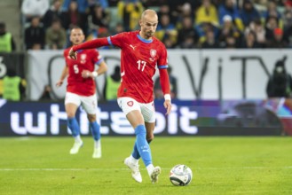 WROCLAW, POLAND - OCTOBER 14, 2024: UEFA Nations League match Ukraine - Czechia. In action Vaclav