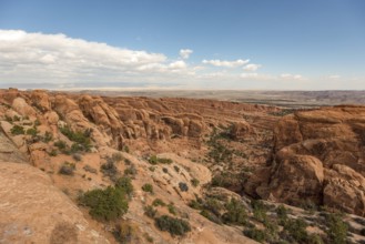 View over Devil's Garden in the Arches Naitonal Park, USA, North America