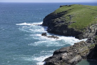 Coast, Coastal landscape, Tintagel Castle, Tintagel, England, Great Britain