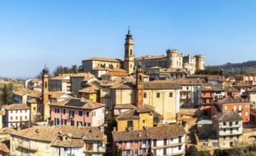Costiglione d'Asti, Italy, 12 March, 2023: view of the picturesque village of Costigliole d'Asti in