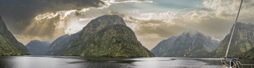 Magnificent landscape of rugged Doubtful Sound, Fiordland National Park, South Island of New