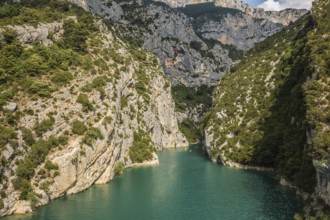 Mercantour National Park, Provence. The rocky slopes of the canyon dramatically narrowed in the