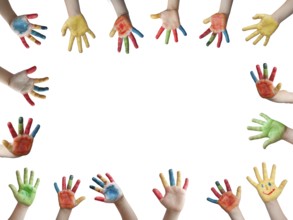 Children painted hands