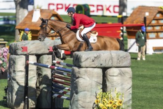 Calgary, Canada, Sept., 7, 2024. Daniel Deusser of Germany, riding Gangster VH Noddevelt compete in