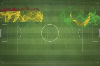 Bolivia vs Mauritania Soccer Match, national colors, national flags, soccer field, football game,