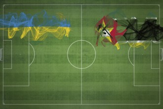 Rwanda vs Mozambique Soccer Match, national colors, national flags, soccer field, football game,