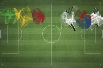 Mali vs South Korea Soccer Match, national colors, national flags, soccer field, football game,