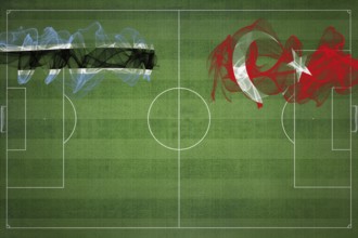 Botswana vs Turkey Soccer Match, national colors, national flags, soccer field, football game,