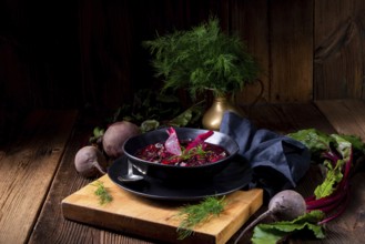 Delicious Russian-style beetroot soup