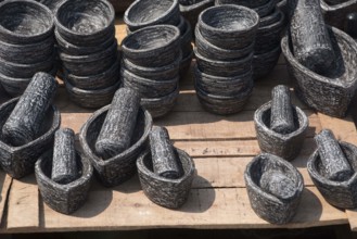 Pestle old grinder kept for sell, puri, orissa, india, asia