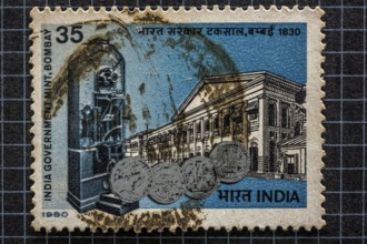 Government mint, postage stamps, india, asia