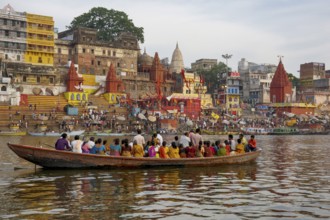 Ahilyabai ghat, varanasi, uttar pradesh, india, asia
