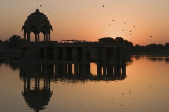 Chhatri Gadisar lake Jaisalmer Rajasthan India Asia