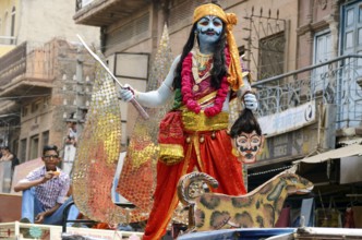 A man in disguise of some avtar in procession of Ramnavami-Jodhpur Rajasthan India no mr