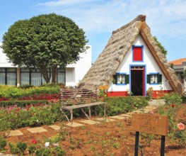 Old house-museum of the first settlers on the island of Madeira. Charming white cottage with a