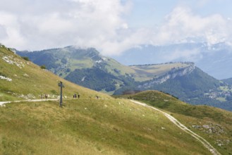 View from the summit of Monte Baldo on Lake Garda to the Malga Bes nature reserve in the Trentino