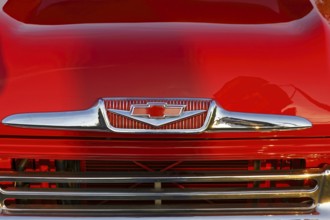Automobile, red vintage truck, Province of Quebec, Canada, North America