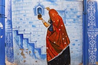 Street-Art in den Straßen der Altstadt von Jodhpur, Rajasthan, Indien