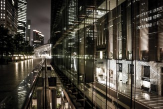 Tokyo Shiodome of night view. Shooting Location: Tokyo metropolitan area