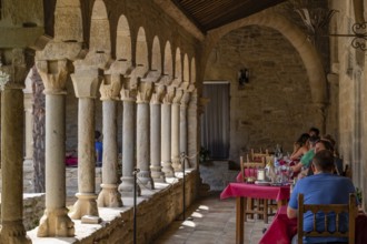 Cloister of the former cathedral of San Vicente, Roda de Isábena, Isábena Valley, Huesca, Spain,