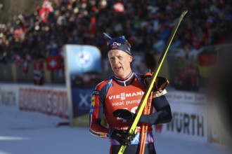 Johannes Thingnes Boe Norway after finishing the sprint at the IBU Biathlon World Championships