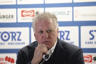 Head coach Doug Shedden (Iserlohn Roosters) at the press conference, PK after the DEL match 24-25,