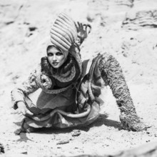 Beautiful girl in a desert