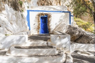 Orthodox Church of Zoodochos Pigi, cave chapel, Kamari, Santorini Island, Cyclades, Greece, Europe