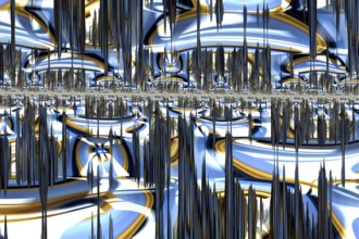 Sci-fi or hi-tech background - abstract computer-generated image. Digital art: future city concept.