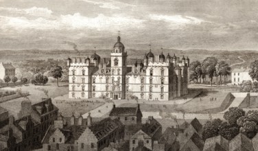 Heriot's Hospital, from the Castle hill, Edinburgh, Scotland, 19th century, from Modern Athens by