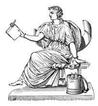 Clio or Kleio, the muse of history in Greek mythology