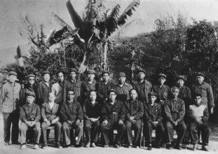 Front row, left to right: Pe Htaung, Ye Tun, Tin Yee, Khin Maung Gyi, Thakin Ba Thein Tin, Myo