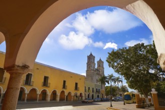 Valladolid San Gervasio church arcs of Yucatan in Mexico
