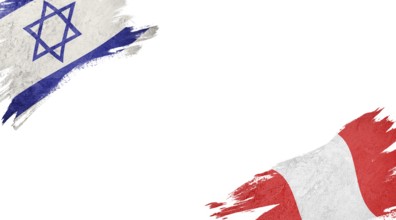Flags of Israel and Peru on White Background