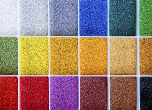 Colorful designer architect sample of color stones for flooring and facade