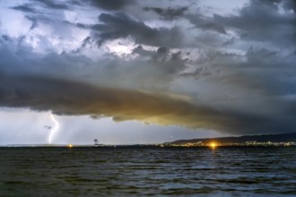 Strom with Lightning at Lake Balaton near Keszthely