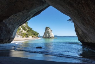 Scenic Cathedral Cove at Coromandel peninsula, New Zealand, Oceania